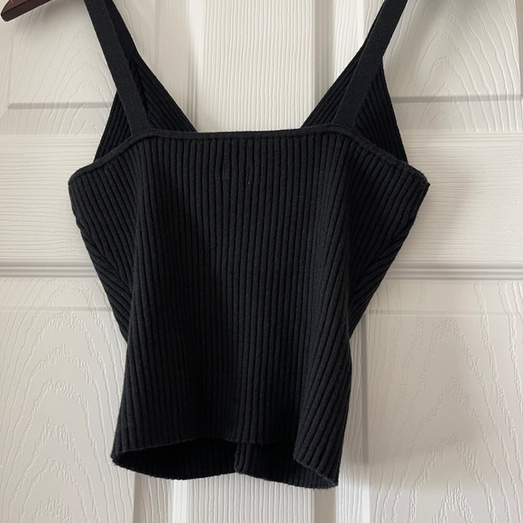 Aerie Black Ribbed Asymmetrical Camisole - Picture 3 of 3